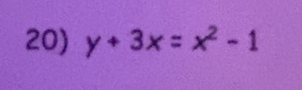 y+3x=x^2-1