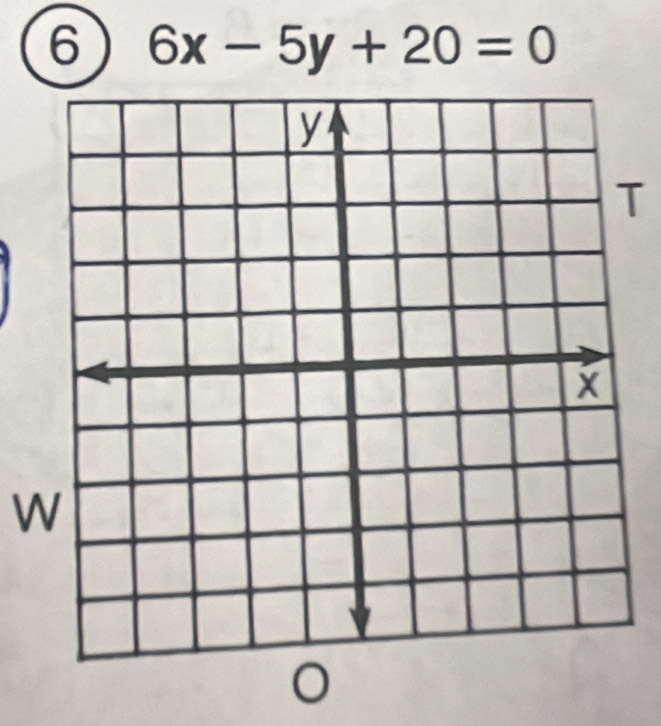 6 6x-5y+20=0
T 
W