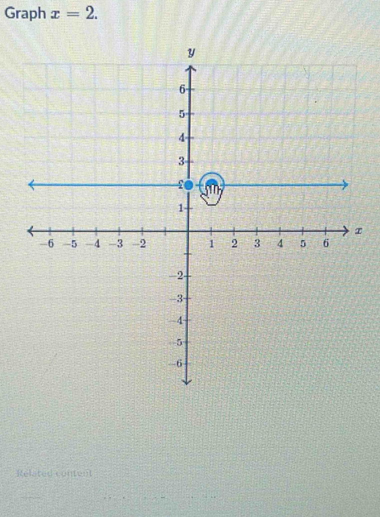 Graph x=2. 
Relsted content