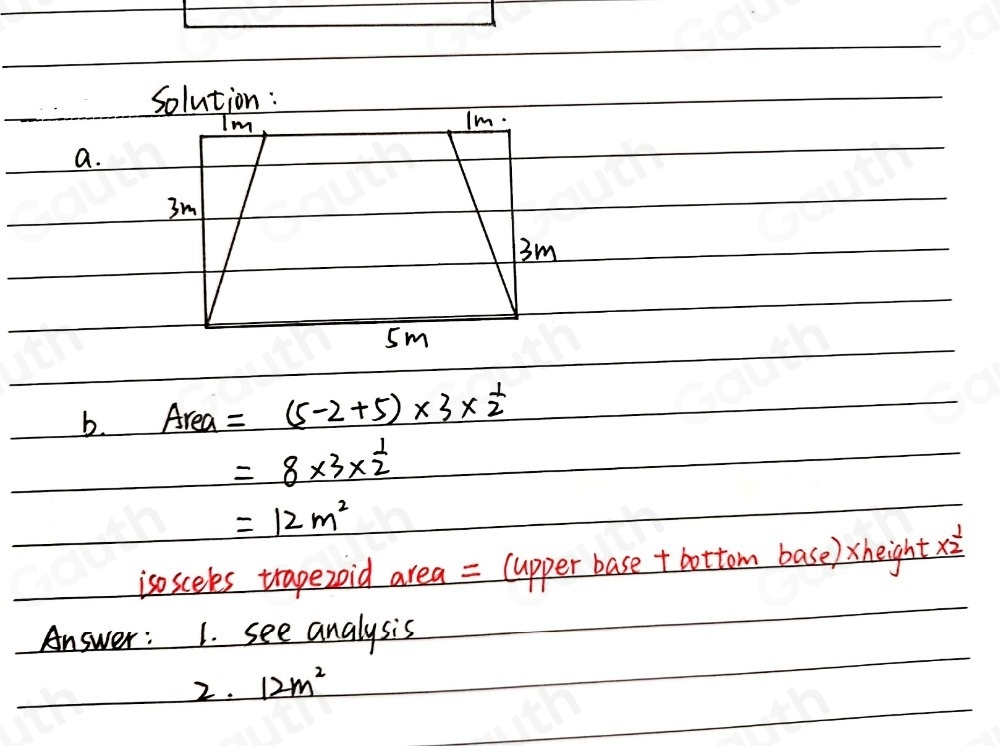 Solved: Mr. De Jose sawed off two identical triangles 3m by 1m from a ...
