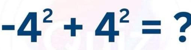 -4^2+4^2= ?