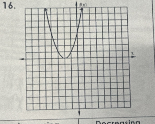 f(x)
Decreasin a