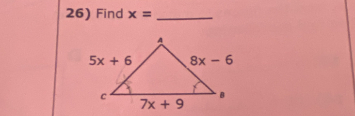 Find x= _