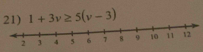 1+3v≥ 5(v-3)