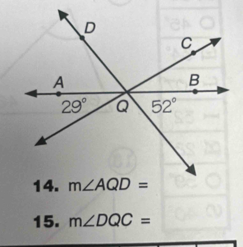 m∠ DQC=