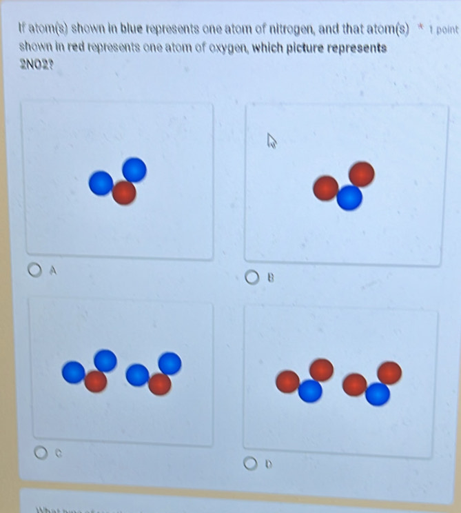 Solved: If atom(s) shown in blue represents one atom of nitrogen, and ...