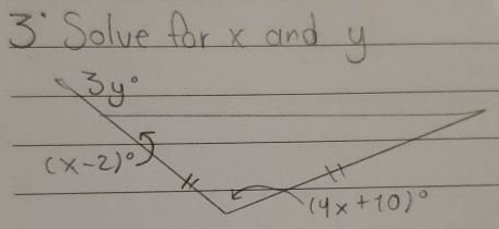 3° Solve for x and y