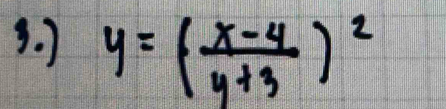 ) y=( (x-4)/y+3 )^2