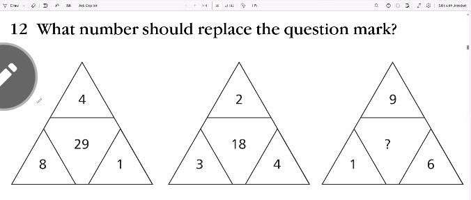 1n 
12 What number should replace the question mark?