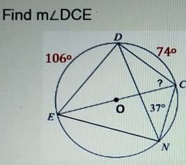 Find m∠ DCE
C