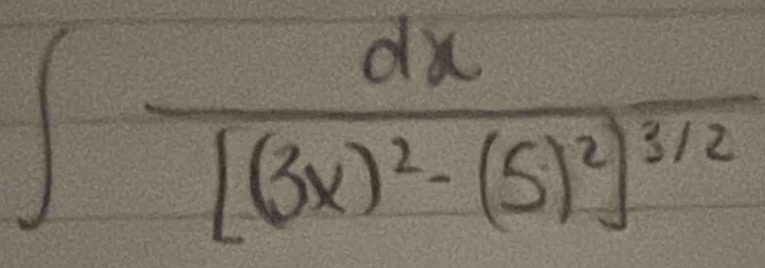 ∈t frac dx[(3x)^2-(5)^2]^3/2