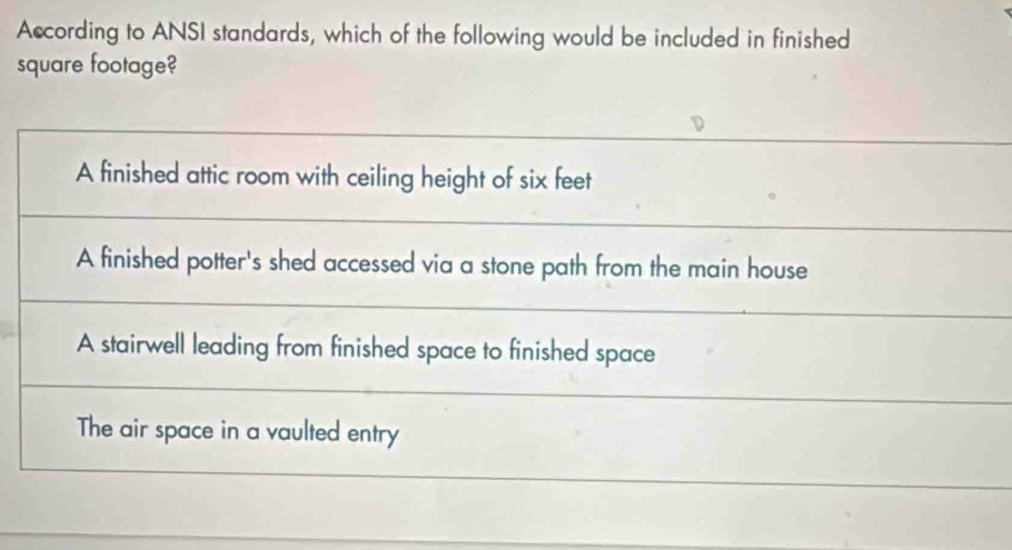 Solved: According to ANSI standards, which of the following would be ...
