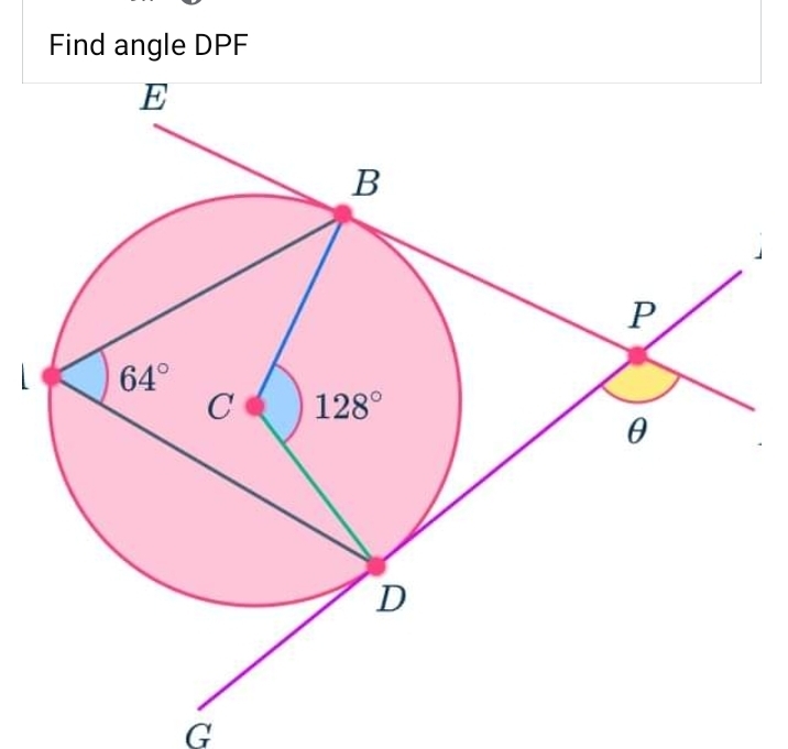 Find angle DPF
1
G