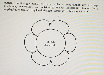 Solved: Panuto: Gamit ang bulaklak sa ibaba, isulat sa mga talulot nito ...