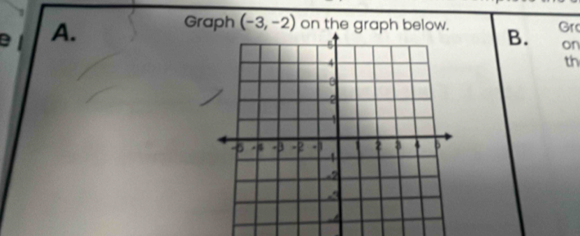 Graph (-3,-2) on the graph below. 
B 1 A. B. Gro 
on 
th