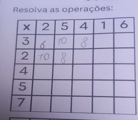 Resolva as operações: