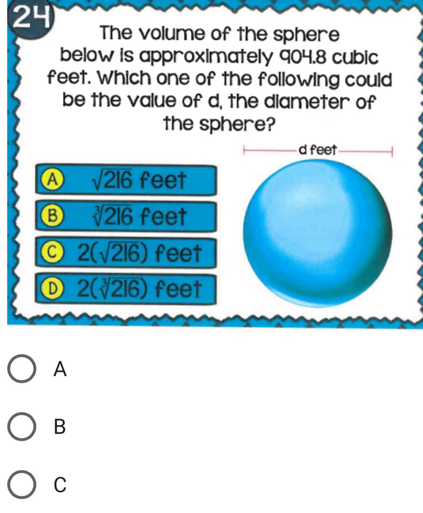Solved: 2^L The volume of the sphere below is approximately 904.8 cubic ...