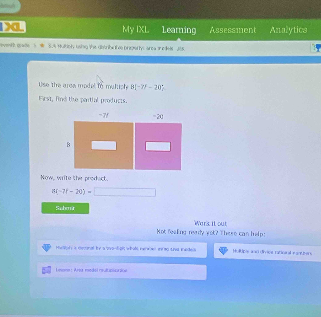 Solved: My IXL Learning Assessment Analytics eventh grade S.4 Multiply ...