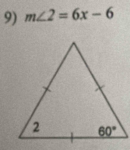 m∠ 2=6x-6