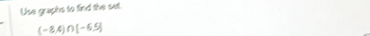 Use graphs to find the set.
(-8,4)∩ [-6,5]