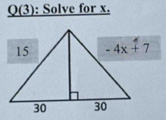 _ Q(3) : Solve for x.