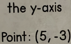 the y-axis 
Point: (5,-3)