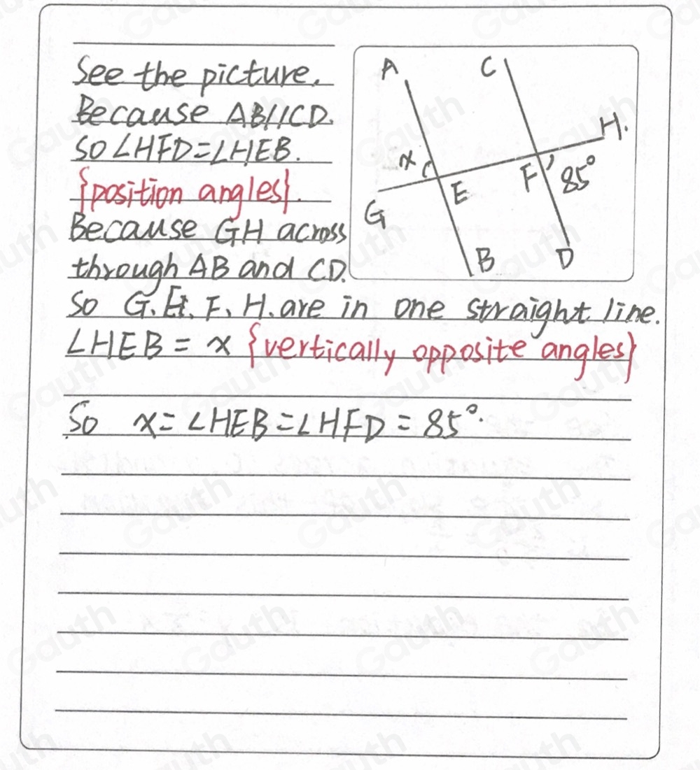 Solved: Below are two parallel lines with a third line intersecting ...