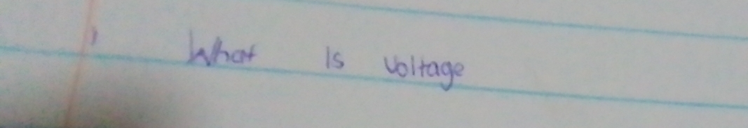 What is voltage