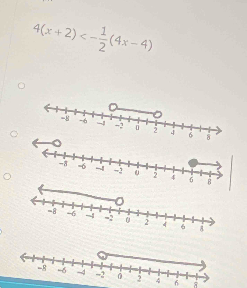 4(x+2)<- 1/2 (4x-4)
6 8