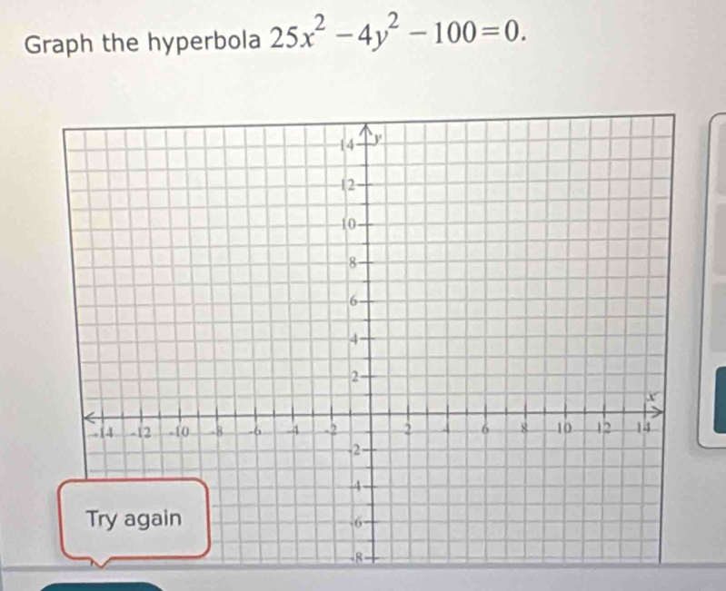 Graph the hyperbola 25x^2-4y^2-100=0.