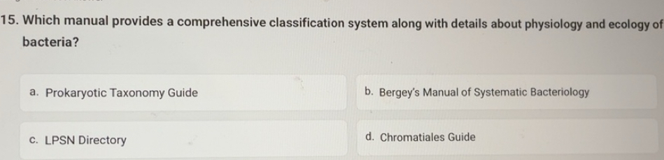 Risolto:Which manual provides a comprehensive classification system ...