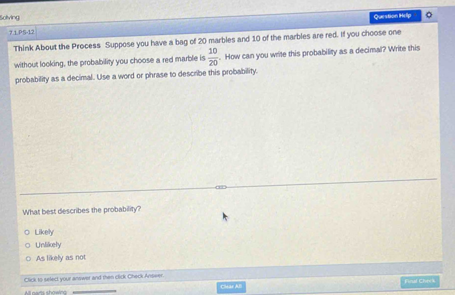 Solved: Solving Question Help 7.1.PS-12 Think About the Process Suppose ...