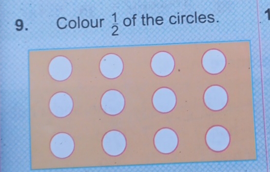 Colour  1/2  of the circles.