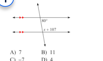 A) 7 B) 11
C -7 D 4