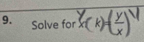 Solve for x(k)=( y/x )^sqrt()