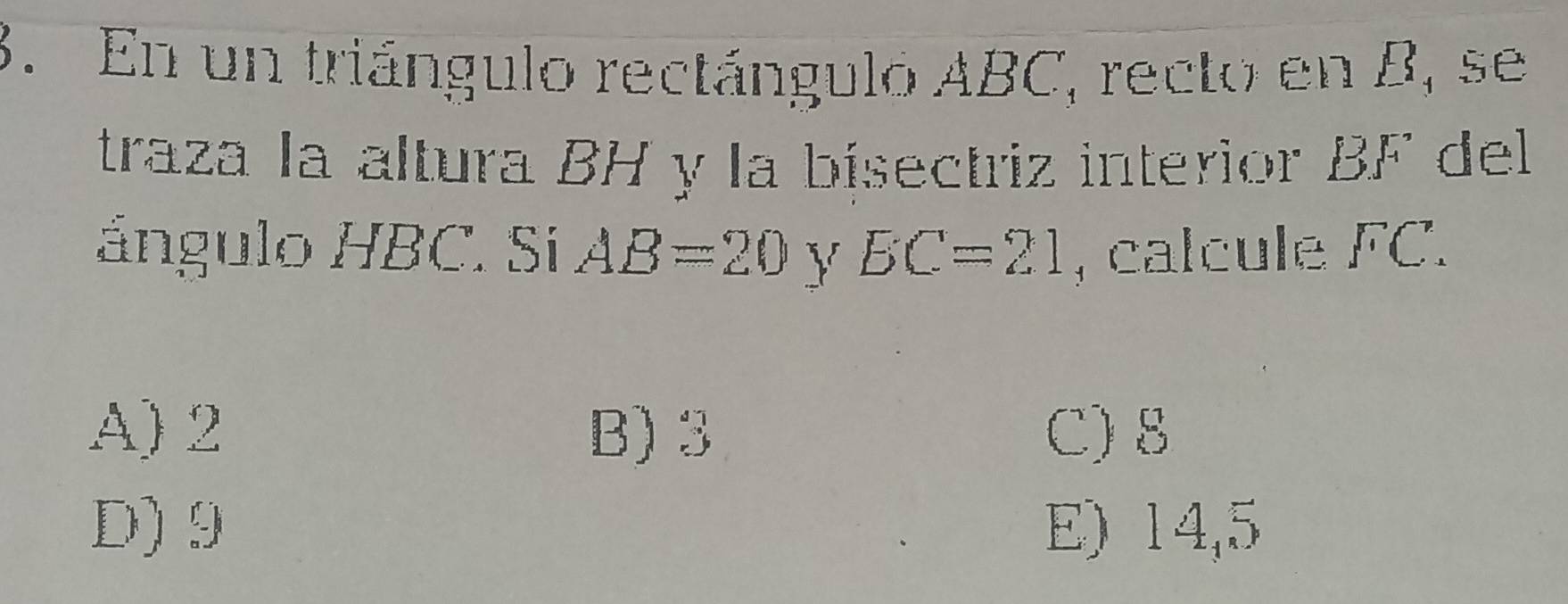 Resuelto:En un triángulo rectánguló ABC, recto en B, se traza la altura ...