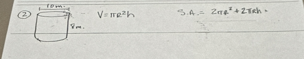 2
V=π R^2h
S· A.=2π f^2+2π Rh