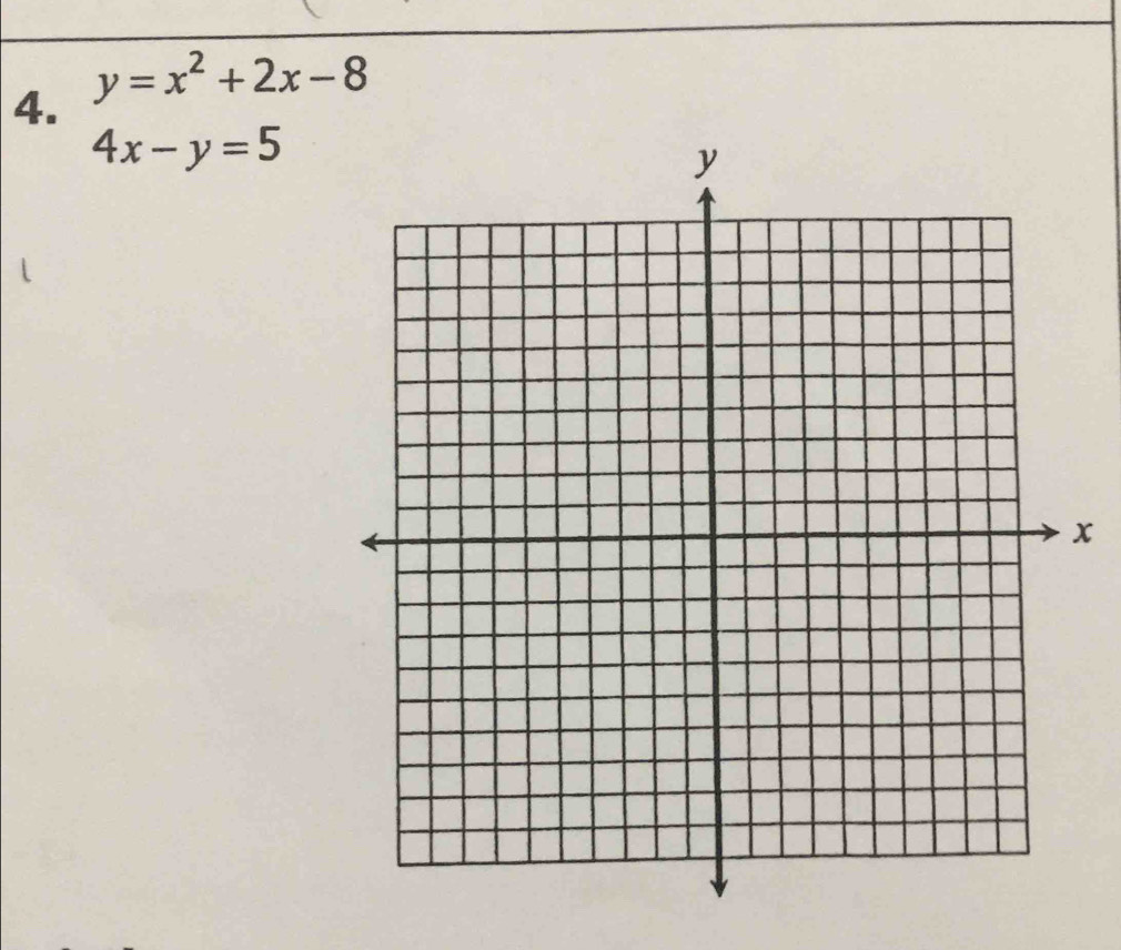 y=x^2+2x-8
4x-y=5
x