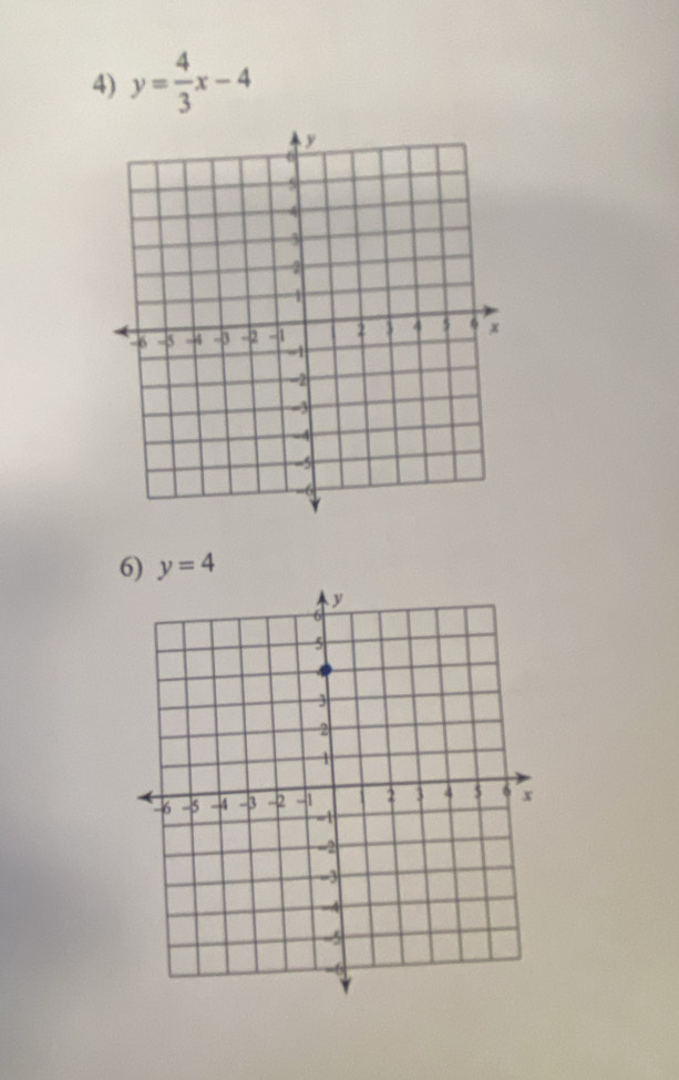 y= 4/3 x-4
6) y=4