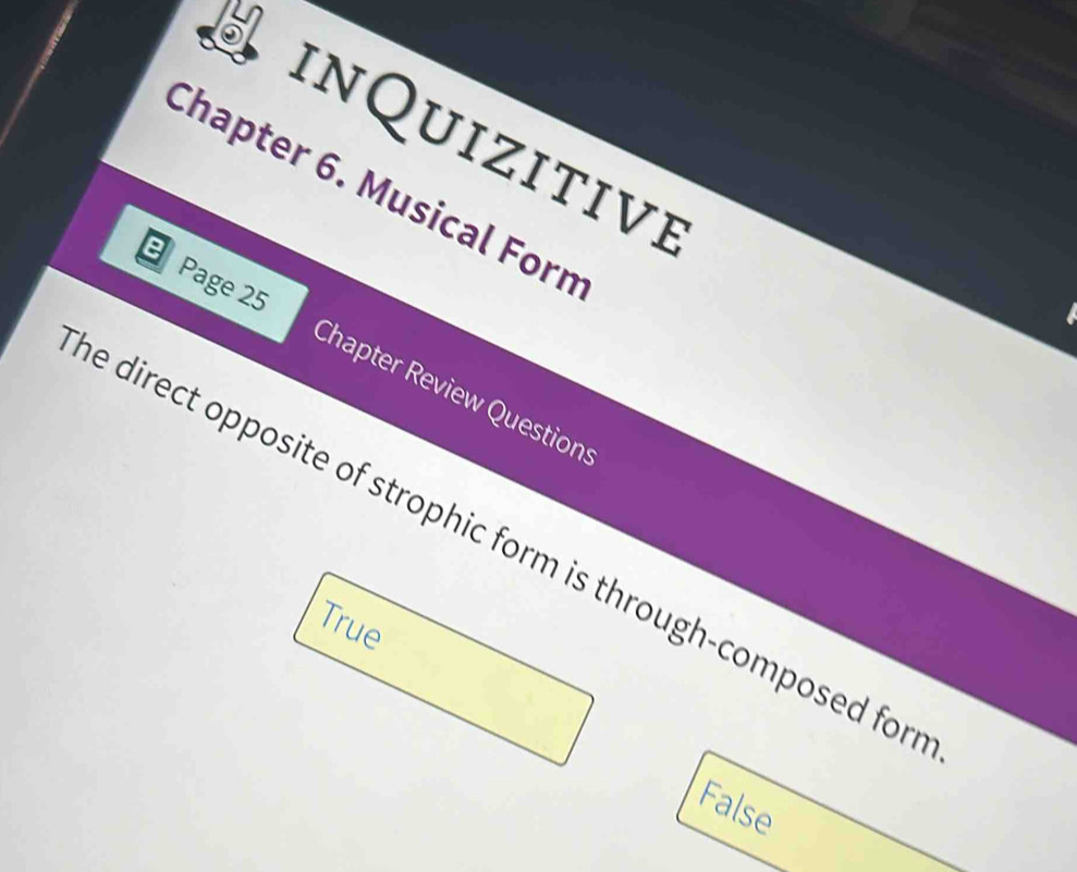 Solved: inQuizitive Chapter 6. Musical Forn e Page 25 Chapter Review ...