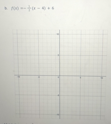 f(x)=- 1/2 (x-4)+6