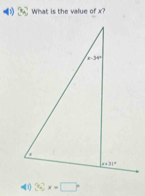 What is the value of x?
D)  x_A x=□°