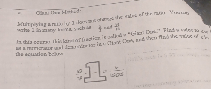 Solved: Giant One Method: Multiplying a ratio by 1 does not change the ...