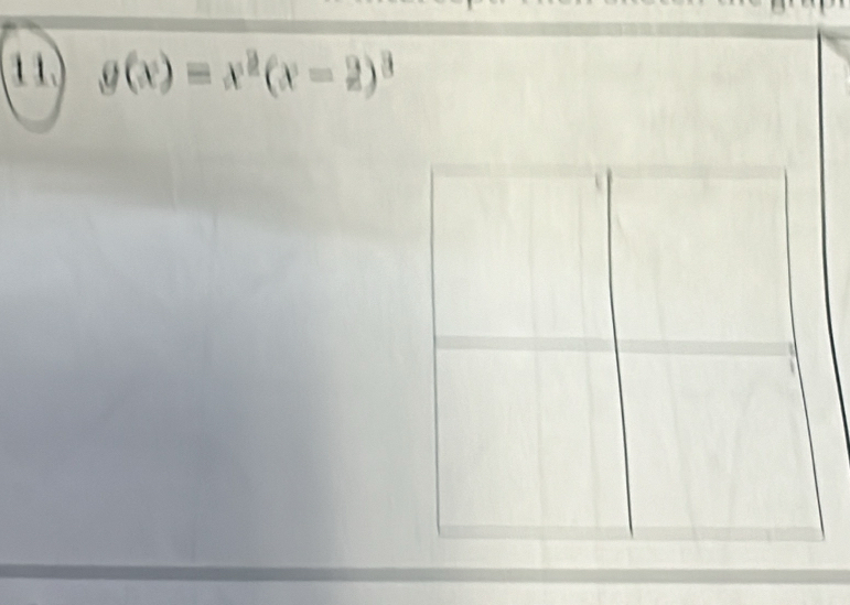 11 g(x)=x^2(x-2)^3