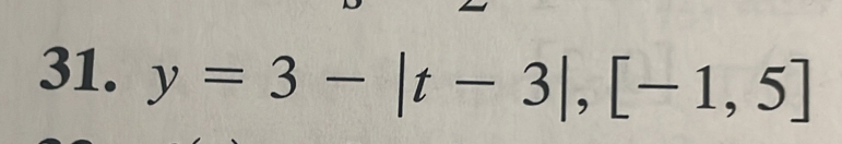 y=3-|t-3|, [-1,5]