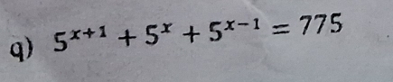 5^(x+1)+5^x+5^(x-1)=775