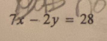 7x-2y=28