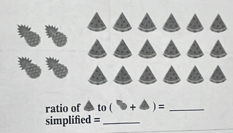 ratio of ♣ to ( + ) =_ 
simplified =_