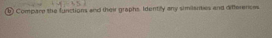 Compare the functions and their graphs Identify any similarties and differences