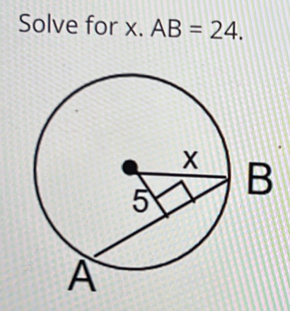 Solve for x. AB=24.